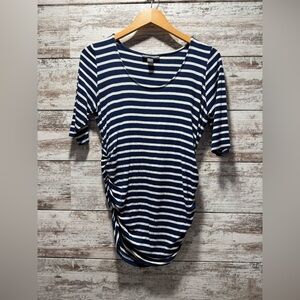 A Pea in the Pod Navy and White Striped Long Sleeve Top